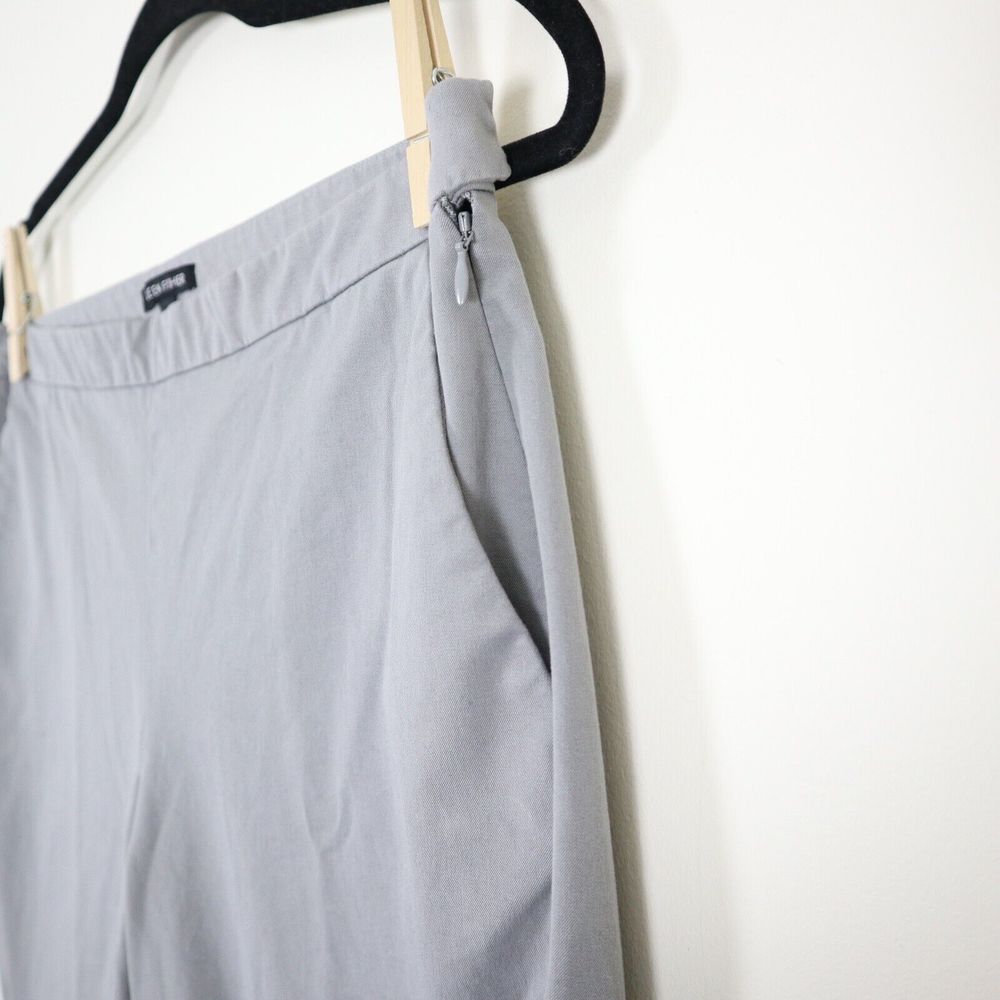 Eileen Fisher Size 8 Organic Cotton Cropped Pants Stretch Zinc Gray Flat Front - Picture 6 of 10